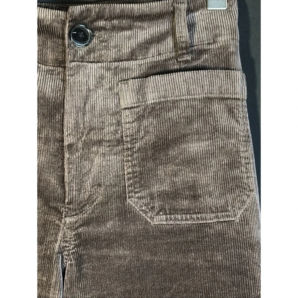 Maeve by Anthropologie Colette Wide Leg Corduroy Pants Womens 26 Brown Pocket - Picture 2 of 6